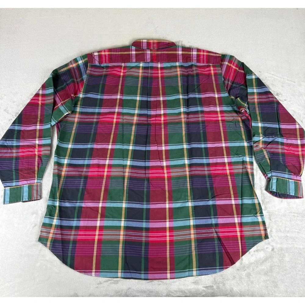 Polo Ralph Lauren Button-Down Shirt Men 2XLT Red Blue Green Plaid Flesh Pony NWT